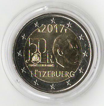 2 Euro Gedenkmnze Luxemburg 2017