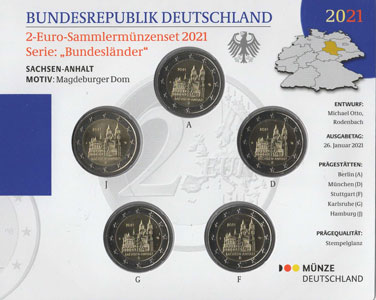 2 Euro Gedenkmnzen Deutschland 2021 ST