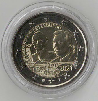 2 Euro Gedenkmnze Luxemburg 2021 Relief