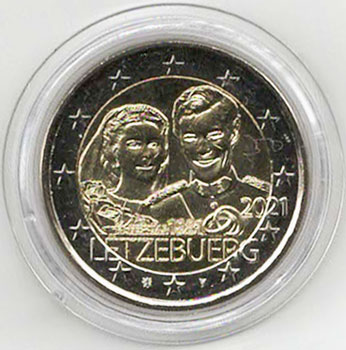 2 Euro Gedenkmnze Luxemburg 2021 Relief