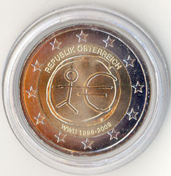 2 Euro Gedenkmnze sterreich 10 Jahre Euro 2009
