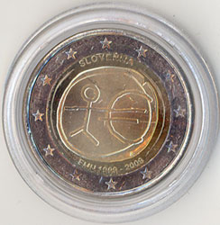 2 Euro Gedenkmnze Slowenien 10 Jahre Euro 2009