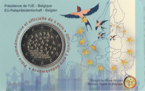 2 Euro Gedenkmünze Belgien 2024 Coincard