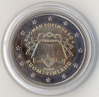 2 Euro Gedenkmnze Finnland Rmische Vertrge 2007