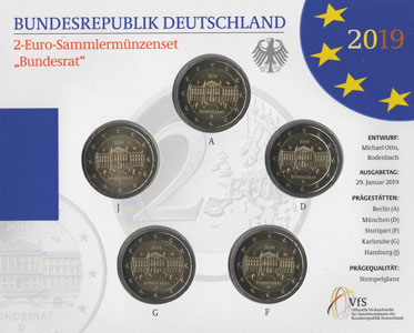 2 Euro Gedenkmnzen Deutschland 2019 ST