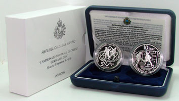San Marino 5+10 Euro Silber 2004 PP